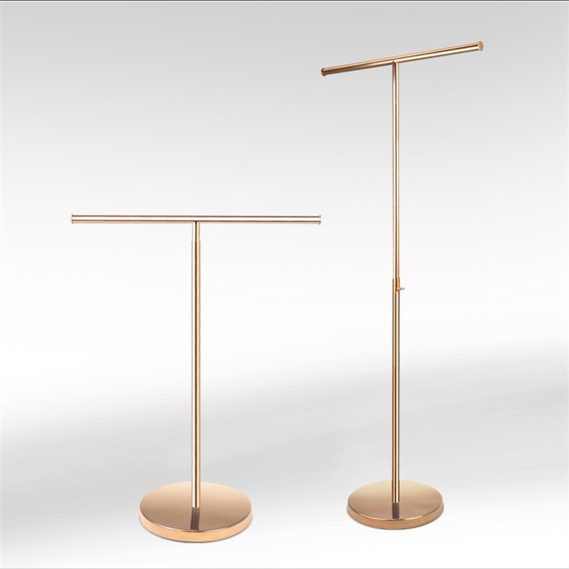 Polished Rose Gold T-bar Handbag Display Stand