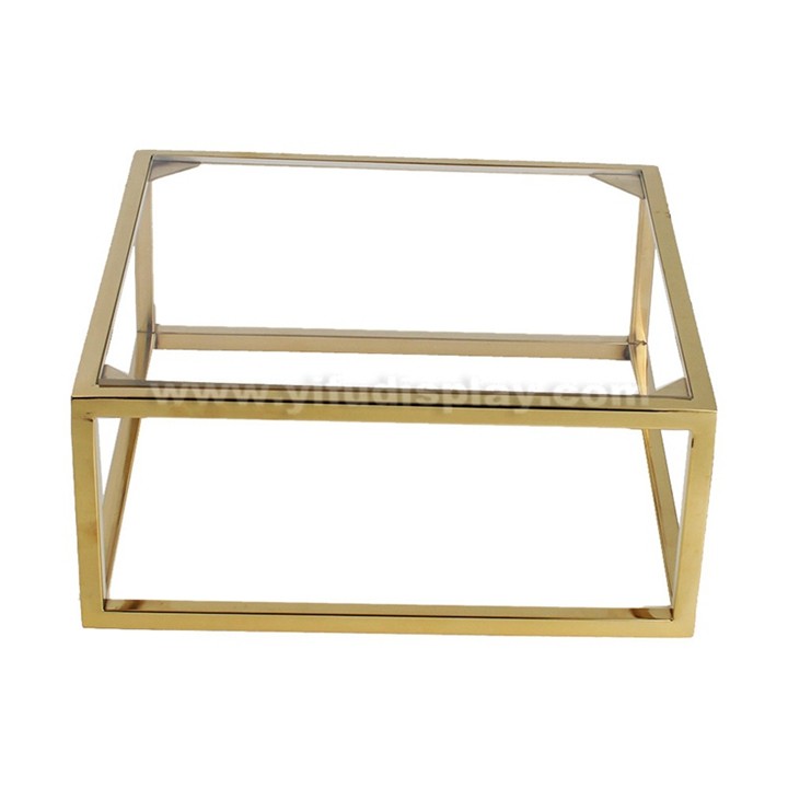 Metal Polished Gold Shoe Shelf 