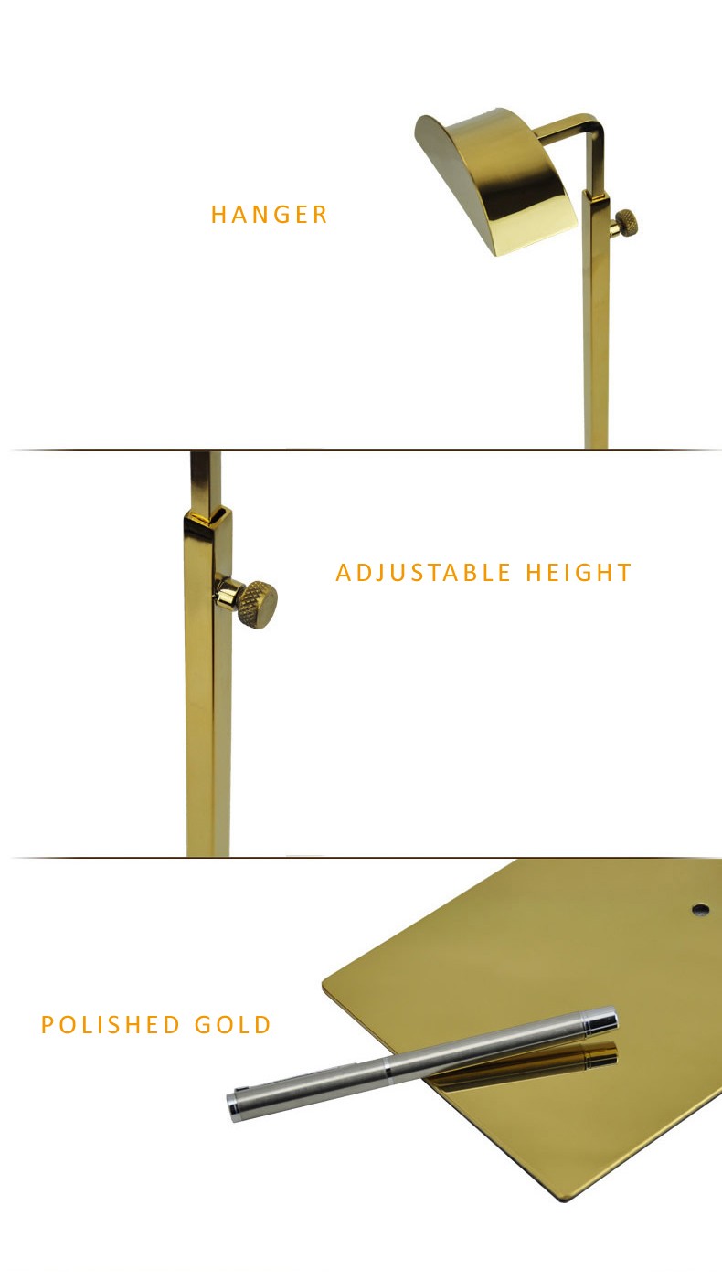 Adjustable Metal Gold Polished Handbag Stand