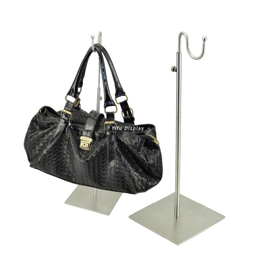 Adjustable Metal Brushed Silver Handbag Display